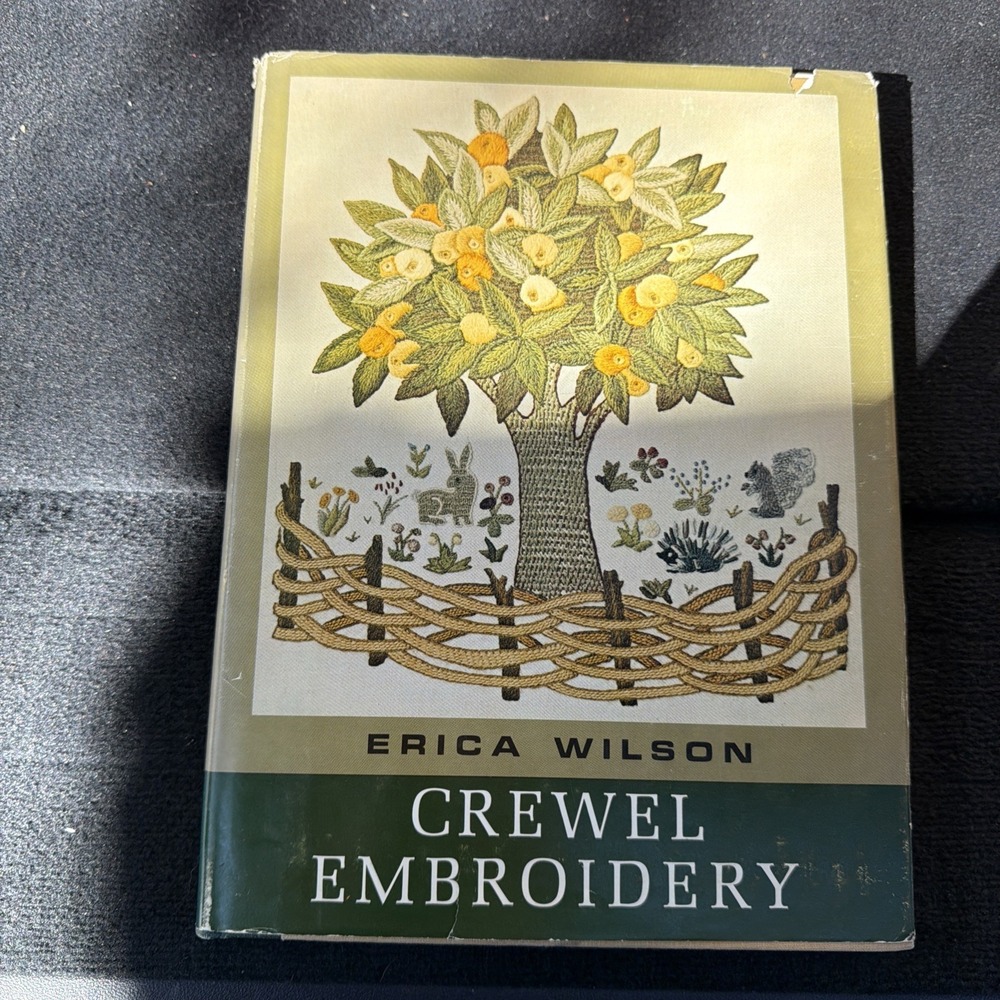 Vintage HB Book Erica Wilson's CREWEL EMBROIDERY Needlework Craft Stitch 1962
